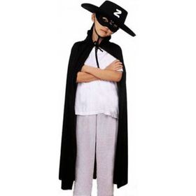 Samur Zorro Çocuk Boy Pelerin + Şapka + Maske Kostüm Seti
