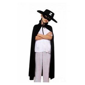 Samur Zorro Çocuk Boy Pelerin + Şapka + Maske Kostüm Seti
