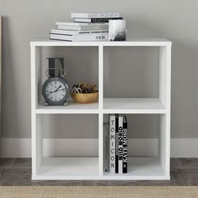 Sanal Mobilya Cube 4 Raflı Medium Mat Beyaz Kitaplık