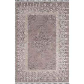 Sanat Delüks 6993 Gri Örgü Saçaklı 80x150 cm Salon Halı