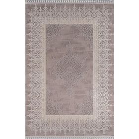 Sanat Delüks 6993 Gri Örgü Saçaklı 80x150 cm Salon Halı