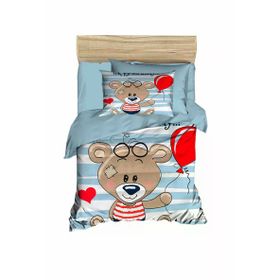 Sanatella %100 Pamuklu Bear Baloon Yenidoğan Erkek Bebek Nevresim Takımı