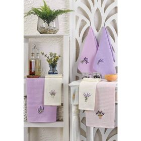 Sanatella 30x50 cm 6 Parça Lavender Flower Mutfak Kurulama Bezi