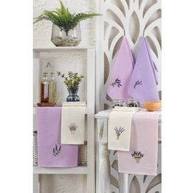 Sanatella 30x50 cm 6 Parça Lavender Flower Mutfak Kurulama Bezi