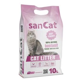 Sancat 2x10 lt Bebek Pudrası Kokulu Premium Beyaz Kedi Kumu