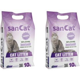 Sancat 2x10 lt Lavanta Kokulu Premium Beyaz Kedi Kumu