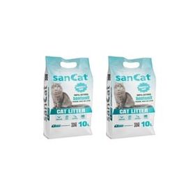 Sancat 2x10 lt Marsilya Sabunu Kokulu Premium Beyaz Kedi Kumu