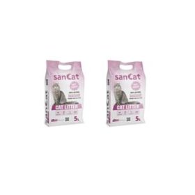 Sancat 2x5 lt Bebek Pudrası Kokulu Premium Beyaz Kedi Kumu
