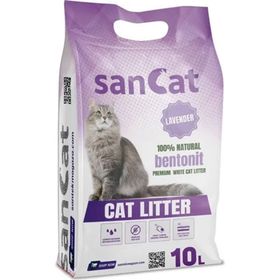 Sancat 4x10 lt Lavanta Kokulu Premium Beyaz Kedi Kumu