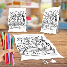 Sandaldaki Arkadaşlar Boyama Puzzle Tablo