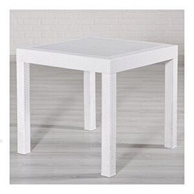 Sandalie Rattan Beyaz 80x80 cm Bahçe Masa