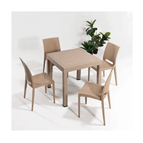 Sandalie Rattan Cappucino 80x80 cm Bahçe Masa