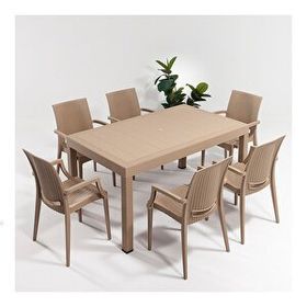 Sandalie Rattan Kollu 90x150 cm Cappucino Bahçe Seti