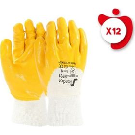 Sander NP01 No: 10 Sarı 12 Çift Nitril Eldiven
