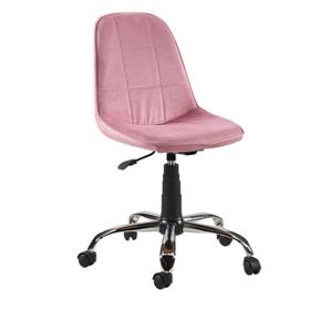 Sandino Nazlı Pembe Kumaş Metal Ayaklı Ofis Çalışma Sandalyesi