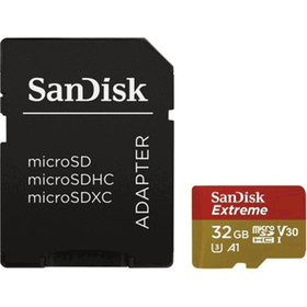 Sandisk Extreme MicroSDHC 32 GB + SD Adapter + Rescue Pro Deluxe 100 MB/s A1 C10 V30 UHS-I U3 Bellek Kartı