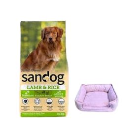 Sandog Premium Lamb Rice 15 kg Yavru Köpek Maması + Mini Small Mor Yatak