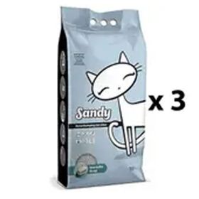 Sandy 10 kg x 2 Adet Hassas Kediler İçin Kokusuz Tozsuz Topaklanan Sodyum Bentonit Gri Kedi Kumu
