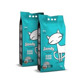 Sandy Cat Litter 2 x 10 L Doğal Sodyum Bentonit Okyanus Esintisi Kedi Kumu