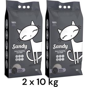 Sandy Ekstra Topaklanan 2x10 kg Aktif Karbonlu Doğal Kedi Kumu