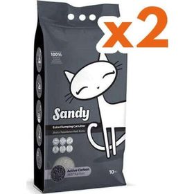 Sandy Ekstra Topaklanan 2x10 kg Aktif Karbonlu Doğal Kedi Kumu