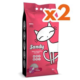Sandy Ekstra Topaklanan Sodyum Bentonit Bebek Pudralı 2x10 gr Kedi Kumu