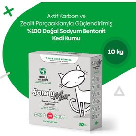 Sandy Max Triple Action 10 KG Aktif Karbonlu Bentonit Kedi Kumu