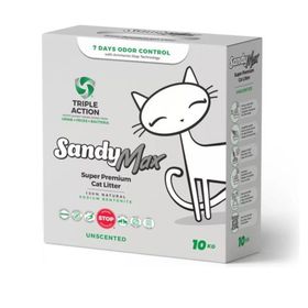 Sandy Max Triple Action 10 kg Tozsuz Topaklanan Bentonit Doğal Kedi Kumu