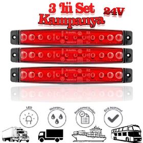 Sanel SBC24R12-3 12 Ledli Set Parmak LED 24V Kırmızı Basamak Aydınlatma
