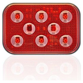 Sanel SBD24R6 Dış Makan Uyumlu Kırımızı 24V Üniversal Kare 6 Led Aydınlatma