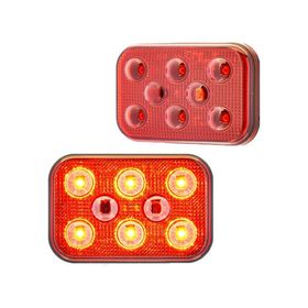 Sanel SBD24R6 Dış Makan Uyumlu Kırımızı 24V Üniversal Kare 6 Led Aydınlatma