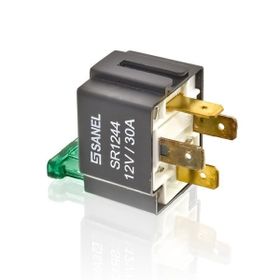 Sanel SR1244B 12 Volt 30 Amper 4 Uçlu Sigortalı Braketli Mini Röle