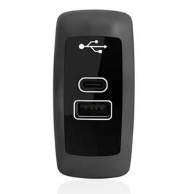 Sanel SUC16B Düz Tip Siyah Gövde Mavi led 12V/24V USB Şarj
