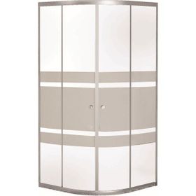 Sanica 5 mm 100x100 Oval Şerit Desenli Orbit Cam Duşakabin