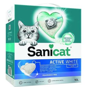 Sanicat 10 lt Active White Lots Flower İnce Taneli Bentonit Kokulu Kedi Kumu