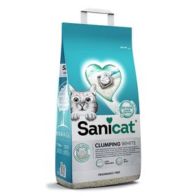 Sanicat 10 lt Koku Kontrollü Topaklaşan Beyaz Tanecikli Kedi Kumu