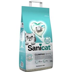 Sanicat 10 lt Koku Kontrollü Topaklaşan Beyaz Tanecikli Kedi Kumu