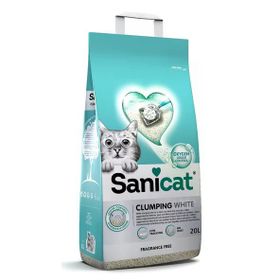 Sanicat 20 lt Koku Kontrollü Topaklaşan Beyaz Tanecikli Kedi Kumu