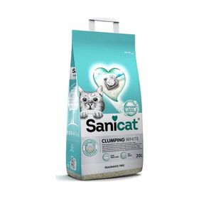 Sanicat 20 lt Koku Kontrollü Topaklaşan Beyaz Tanecikli Kedi Kumu