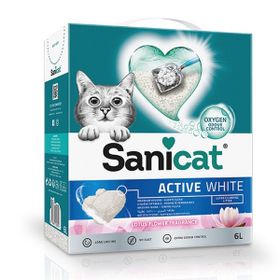 Sanicat 6 lt Active White Lotus Çiçeği Kokulu Doğal Kedi Kumu