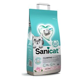 Sanicat 8 L Clumping White Gül Kokulu Topaklanan Kedi Kumu