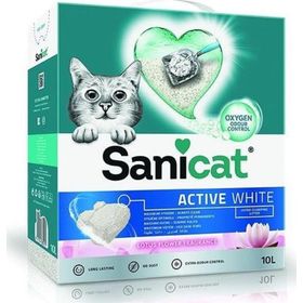 Sanicat Active White Lotus Çiçeği Kokulu 10 lt Doğal Kedi Kumu