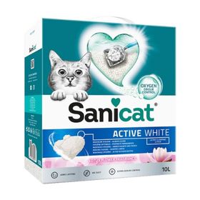 Sanicat Active White Lotus Flower Topaklaşan Bentonit 10 lt Kedi Kumu