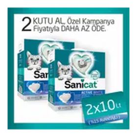 Sanicat Active White Ultra Topaklanan 2X10 lt Kedi Kumu