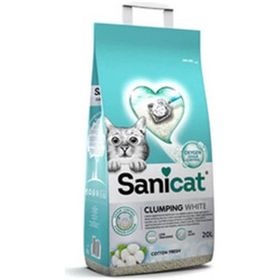 Sanicat Clumping White Cotton Fresh Oksijen Kontrol 20 lt Kedi Kumu