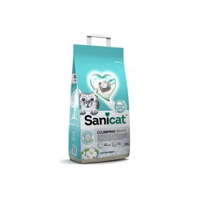 Sanicat Clumping White Cotton Fresh Oksijen Kontrol Emici Bentonit 20 lt Kedi Kumu