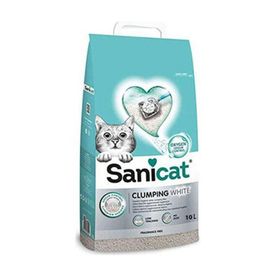 Sanicat Clumping White Cotton Fresh Oksijen Kontrollü Koku Emici Topaklanan 10 lt Kedi Kumu