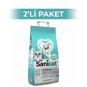 Sanicat Clumping White Cotton Oksijen Kontrol Topaklanan 10x2 lt Kedi Kumu