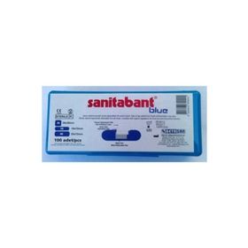 Sanitabant Metal Pedli Steril Mavi 100 Adet Yara Bandı