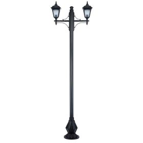 Şanlı 2000 2'li 80x260 cm E27 Siyah ABS Çelik Boru Bahçe Aydınlatma Direği